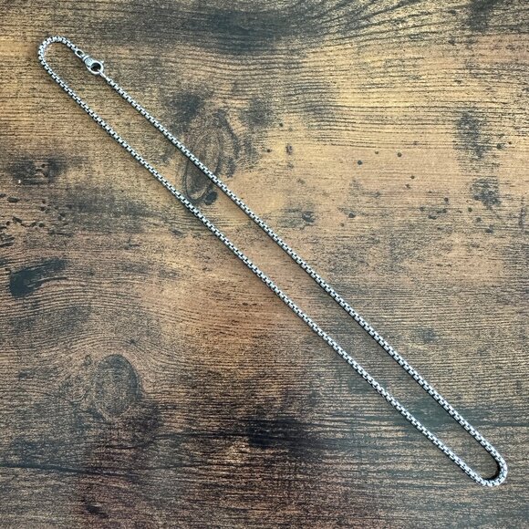 David Yurman Small Box Chain Necklace in Sterling Silver - 2.7mm - 22" - Picture 1 of 11